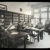 Webster: Interior views, men reading Czech magazines and newspapers