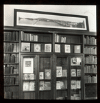 Webster: Interior views, exhibit of fine Czech editions and printing, panoramic view of Prague on case above exhibit of books