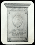 Carnegie Tablet acknowledging Carnegie gift, Kingsbridge Branch. Seal design by Victor Brenner