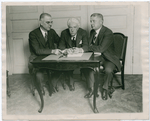 E. S. Barnard president of the American League, Kenesaw M. Landis, and John Heydler, president of the National League