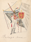 Title page Onderscheide Uniformen der Bataafsche Armee. (Sarge?Feb. 1806)