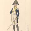 W1 Officier, 7-e Regiment Infanterie. Teekening naar C. F. Weiland. 1806