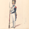 W2  Grenadier, 6-e Regiment Infanterie. Teekening naar C. F. Weiland. 1806