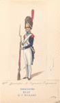 W2  Grenadier, 6-e Regiment Infanterie. Teekening naar C. F. Weiland. 1806