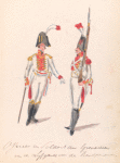 Bataafsche Republiek. Officier en Soldaat der Grenadiers van de Light Garde van de Roodp.... 1806