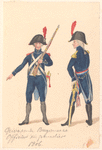 Bataafsche Republiek. Gewapende Burgernacht Officier en Grenadier. 1806