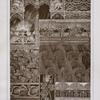 Plant forms, lions, woman and knight on horseback