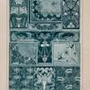 Plant forms, dragons, female figure