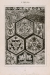 Plant forms, animal skulls, birds, female figure, ships