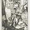 [Allegorical image with Egyptian monuments, African animals, angel with trumpet and Roman imperial figure.]