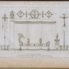 Lit du cit. V. exécuté par Alexdre. Regnier. No. 1. partie  d'une frise exécuté vis-à-vis la cheminée. Nos. 2 et 3, accessoires peints dans divers panneaux.