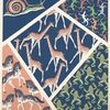 Five animal form compositions : snail, iguanas, giraffes, zebras, frogs