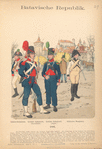 Batavische Republik. Linien-Inanterie, Leichte Infanterie (Karabinier.), Leichte Infanterie (Jaeger), Schwerer Dragoner