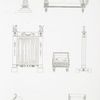 No. 1. Candelabrum destined to carry a torch.; No. 2 and 3. Side and end of a couch ; No. 4 and 5. Front and profile of a fire screen, with wings to draw out.; No. 6 and 7. Side and end of a couch, shaped like the ancient Triclinia: a leopard's skin thrown over the seat.