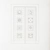 Elevation of a folding door, shewing different ways in which the compartments or panels may be ornamented.