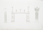 No. 1. Mantle-piece, with various ornaments.; No. 2 and 3. Vases and cippuses of different marbles, copied from antiques in the Albani and Barbarini collections.