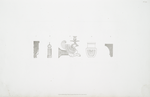 No. 1. Profile of the Turkish picture frame represented in the title-page.; No. 2. Silk taffel.; No. 3. Griffins of the chandelier, Plate 30.; No. 4. Leg of the sofa in the drawing-room, Plate 6.; No. 5. Profile of the picture frame, Plate 40, No. 5.