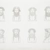 Different heads of the Indian or bearded Bacchus.