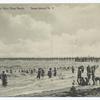 Bathing Scene, New Dorp Beach, Staten Island, N.Y.  [people bathing, long pier off beach.]