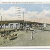 Bungalows and Beach, Graham Beach, Staten Island, N.Y.  [buildings, wood walkway and people on sand.]