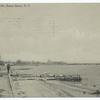 Beach at Tottenville, Staten Island, N.Y. [shoreline with person and short dock]