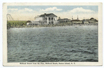 Midland Beach from the Pier, Midland Beach, Staten Island, N.Y.  [shoreline and large white building ..hotel- in background.]