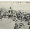 Enjoying the Day, Midland Beach. Staten Island, N.Y.  [buildings, people on beach in acrobatic formation.]