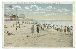 Sun and Water Bathing, Midland Beach, Staten Island, N.Y.  [people on beach, buildings and ferris wheel in distance.]