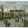 Promenading at Midland Beach, Staten Island  [close-up Cables Hotel entrance on boardwalk, people strolling and ferris wheel.]