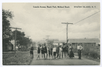 Lincoln Avenue, Beach Park, Midland Beach Staten Island, N.Y.  [street scene of cottages with people posing in a line in the street.]