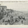 Under the Mushrooms of Midland Beach, Staten Island, N.Y.  [white border, boardwalk scene, and mushroom sun shelters, lots of people]