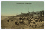 Bathing at Walch, South Beach, Staten Island. [people on sand in front of Walch Bath House.]