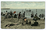 Bathing Scene South Beach, Staten Island, N.Y.  [people on sand and people on float] Souvenir Post Card