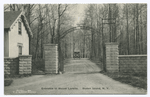 Entrance to Mount Loretto, Staten Island, N.Y.  [old car on road]