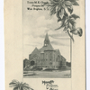 Trinity M.E. Church, Prospect St. West Brighton, Staten Island [Christmas card issued by the church:  view of church and sketches of poinsettias with printed message "Hearty Christmas Wishes"]