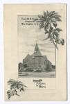 Trinity M.E. Church, Prospect St. West Brighton, Staten Island [Christmas card issued by the church:  view of church and sketches of poinsettias with printed message "Hearty Christmas Wishes"]