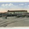 Ferry Terminal, St. George, Staten Island, N.Y.  (buildings with trains and r.r. tracks)