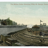 The Million Dollar Retaining Wall, St. George, Staten Island, N.Y. [road wall at edge of train yard by ferry slips]