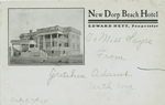 New Dorp Beach Hotel, Edward Hett, Proprietor [small inset ext. view upper left corner, remainder of face is white]