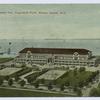 Terra Marine Inn, Huguenot Park, Staten Island, N.Y. [aerial view from land with tennis courts and ocean in background]