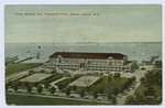 Terra Marine Inn, Huguenot Park, Staten Island, N.Y. [aerial view from land with tennis courts and ocean in background]