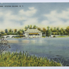 Clove Lake Park, Staten Island, N.Y. [view of restaurant and foot bridge from water]