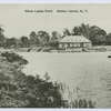Clove Lakes Park, Staten Island, N.Y. [almost the same as #398 but with rowboat in water and different shoreline]