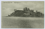 Light House, Princes(sic) Bay, Staten Island, N.Y. [view of lighthouse and buildings from water]