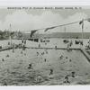 Swimming Pool at Graham Beach, Staten Island, N.Y.  [view of large pool with people swimming and posing on side, concession building or club house in background]