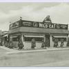 Belasco's Wild Cat (ext. with signs on building, lager beer on draught, Martinson's coffee, liquors, dinners 55 cents, 40's cars in parking lot