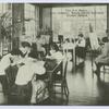 The Art Room, Villa Josepha, Notre Dame Convent, Staten Island [uniformed girls at tables and easels in solarium]