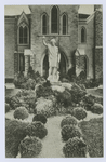 St. John'sVilla Academy [view of statue in entrance court and garden]