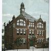 Public School No. 16, Tompkinsville, Staten Island, N.Y. [in street: pair of horses pulling freight wagon containing barrels]