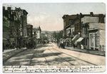 Bay Street, looking North, Stapleton, Staten Island  [trolley tracks, lots of people on street, horses with carriages, shops]